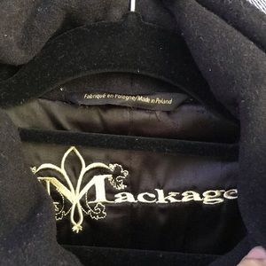 Mackage Black Wool Peacoat